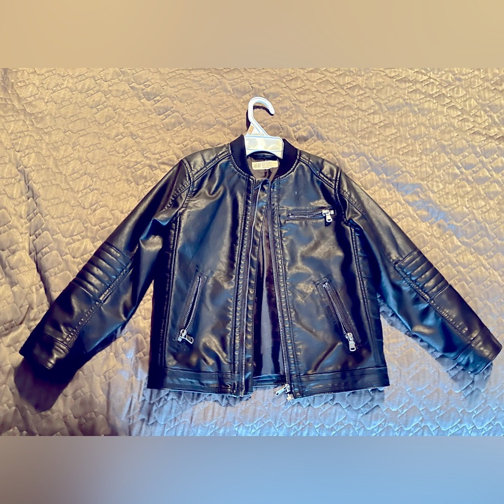 Faux Leather unisex motto jacket
